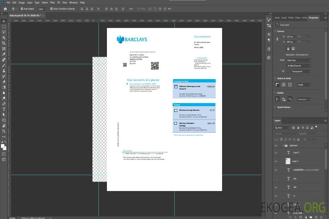 Modèle de relevé bancaire Barclays Royaume-Uni au format .doc et .pdf, version 2 template Modèle de relevé bancaire Barclays Royaume-Uni au format .doc et .pdf, version 2 template